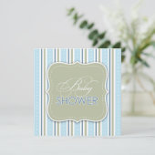 Bébé garçon douche plat Invitation (Debout devant)