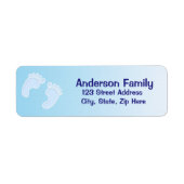 Bébé Garçon Empreinte Étiquette de adresse bleu (Devant)