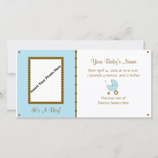 Bébé garçon Faire-part (Devant)