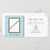 Bébé garçon Faire-part (Devant / Derrière)