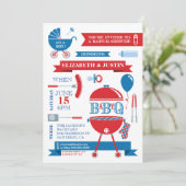 Bébé garçon - Invitation à une baby shower BBQ mod (Debout devant)