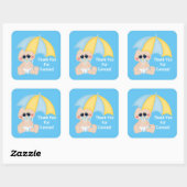 bébé garçon merci autocollant (Feuille)