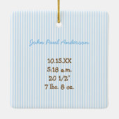 Bébé garçon minuscule tee ornement photo avec stat (Dos)