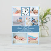 Bébé garçon photo Collage Faire-part de naissance  (Debout devant)