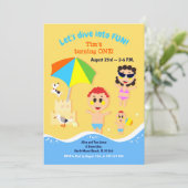 Bébé garçon premier anniversaire plage invitation (Debout devant)