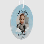 Bébé Garçon premier Noël avec photo personnalisée (devant)