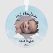 Bébé Garçon premier Noël avec photo personnalisée (dos)