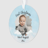 Bébé Garçon premier Noël avec photo personnalisée (devant)
