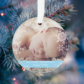 Bébé garçon premier Noël flocons de neige bleus Hi