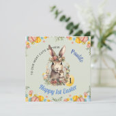 BÉBÉ GARÇON Première carte de Pâques, 1er lapin de (Debout devant)