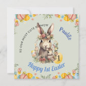 BÉBÉ GARÇON Première carte de Pâques, 1er lapin de (Devant)