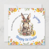 BÉBÉ GARÇON Première carte de Pâques, 1er lapin de (Devant)