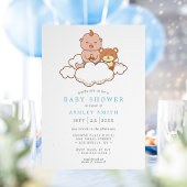 Bébé garçon sur un nuage Invitation adorable pour 