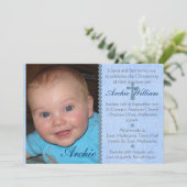 Bébé Garçons photo Invitation au Christening - Arc (Debout devant)