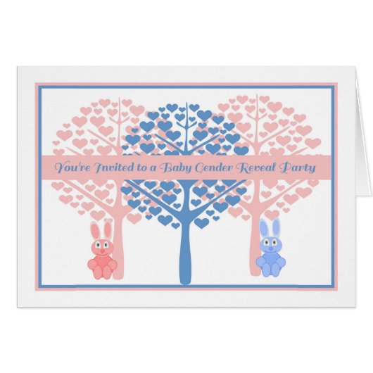 Bébé Genre Revey Party Invitation Rose & Bleu (Devant horizontal)