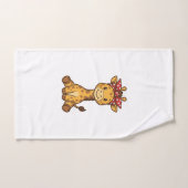 Bébé girafe mignon avec noeud papillon design vect (Serviette à main)
