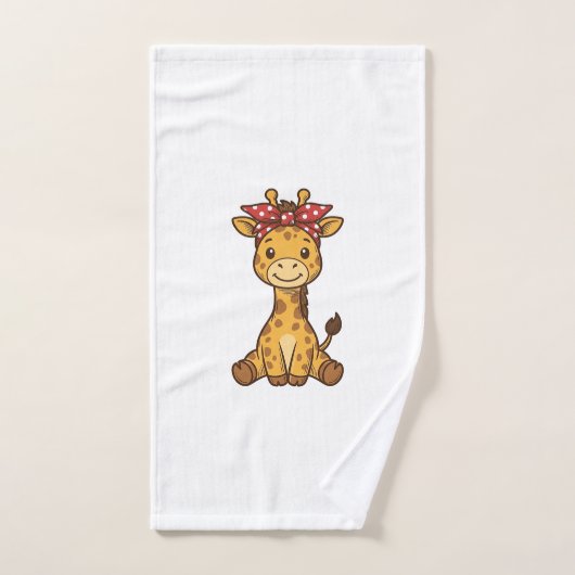 Bébé girafe mignon avec noeud papillon design vect (Serviette à main)