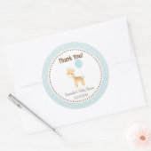 Bébé Giraffe Baby shower Sticker bleu (Enveloppe)