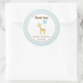 Bébé Giraffe Baby shower Sticker bleu (Sac)