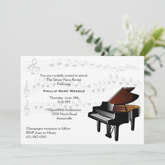 Bébé Grand Piano Invitation (Debout devant)