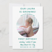 Bébé grandit - Simple invitation photo (Devant)