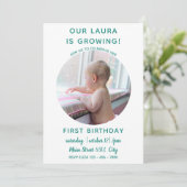 Bébé grandit - Simple invitation photo (Debout devant)