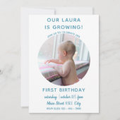 Bébé grandit - Simple invitation photo (Devant)