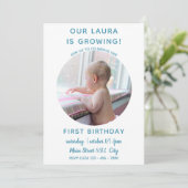 Bébé grandit - Simple invitation photo (Debout devant)