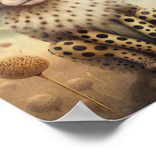 Bébé Guépard Unisexe | Impression Murale Guépard (Coin)