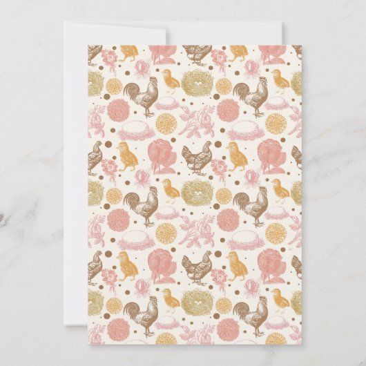 Bébé Hatched Chicken Girl Faire-part de naissance (Dos)