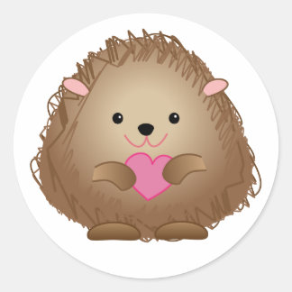 Bébé Hérisson avec autocollants Coeur