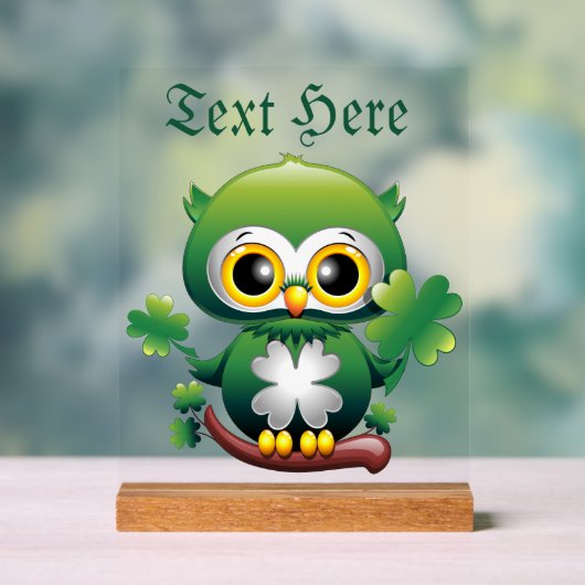Bébé Hibou Mignon St Patrick Dessin Animé (Neutre)