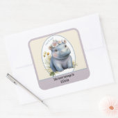 Bébé Hippo mignon J'Aime Lire Sticker Plaque De Li (Enveloppe)