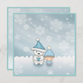 Bébé hiver mignonne Invitations de douche (Devant / Derrière)