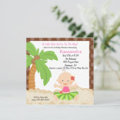 Bébé Hula Girl Baby shower Invitation (Debout devant)