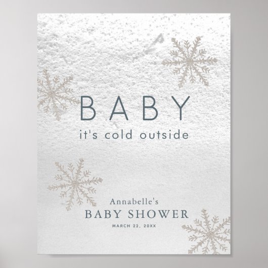 Bébé Il fait froid dehors Affiche de bienvenue Bab (Devant)