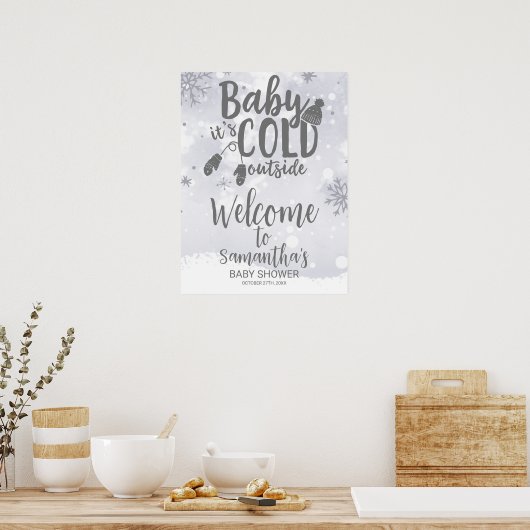 Bébé Il fait froid dehors Affiche de bienvenue Bab (Cuisine)