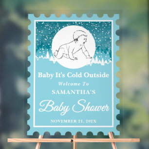 Bébé Il fait froid dehors   Baby shower de timbres