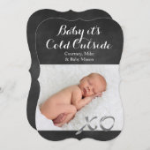 Bébé Il fait froid dehors Carte photo de vacances (Devant / Derrière)