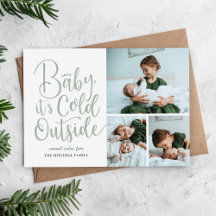 Bébé Il fait froid dehors Carte photo de vacances 