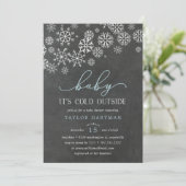 Bébé Il fait froid dehors Chalkboard Invitation do (Debout devant)