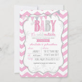 Bébé Il fait froid dehors Couples Roses Invitation (Devant)