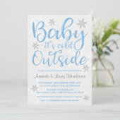 Bébé, il fait froid dehors Invitation Baby Shower (Debout devant)