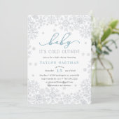 Bébé Il fait froid dehors | Invitation Baby shower (Debout devant)