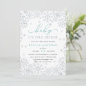 Bébé Il fait froid dehors | Invitation Baby shower (Debout devant)