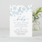 Bébé Il fait froid dehors | Invitation Baby shower (Debout devant)