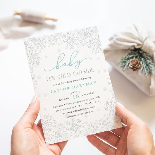 Bébé Il fait froid dehors | Invitation Baby shower