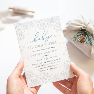 Bébé Il fait froid dehors Invitation Baby shower
