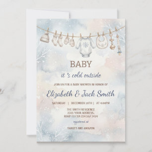 Bébé il fait froid dehors Invitation Baby Shower