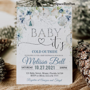 Bébé il fait froid dehors invitation Baby shower W